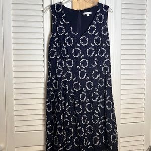 Navy and Cream V-neck lace dress